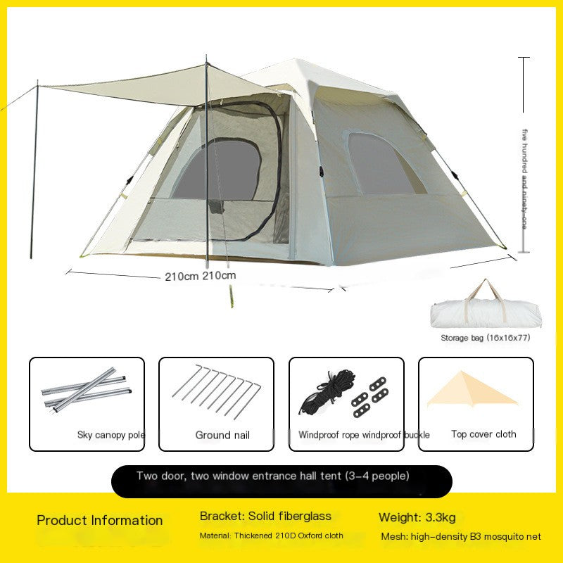 3-4 person 2-in-1 canopy tent